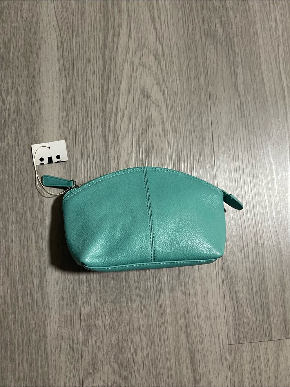 Teal Cosmetic Makeup Bag - Unbranded Leather Case